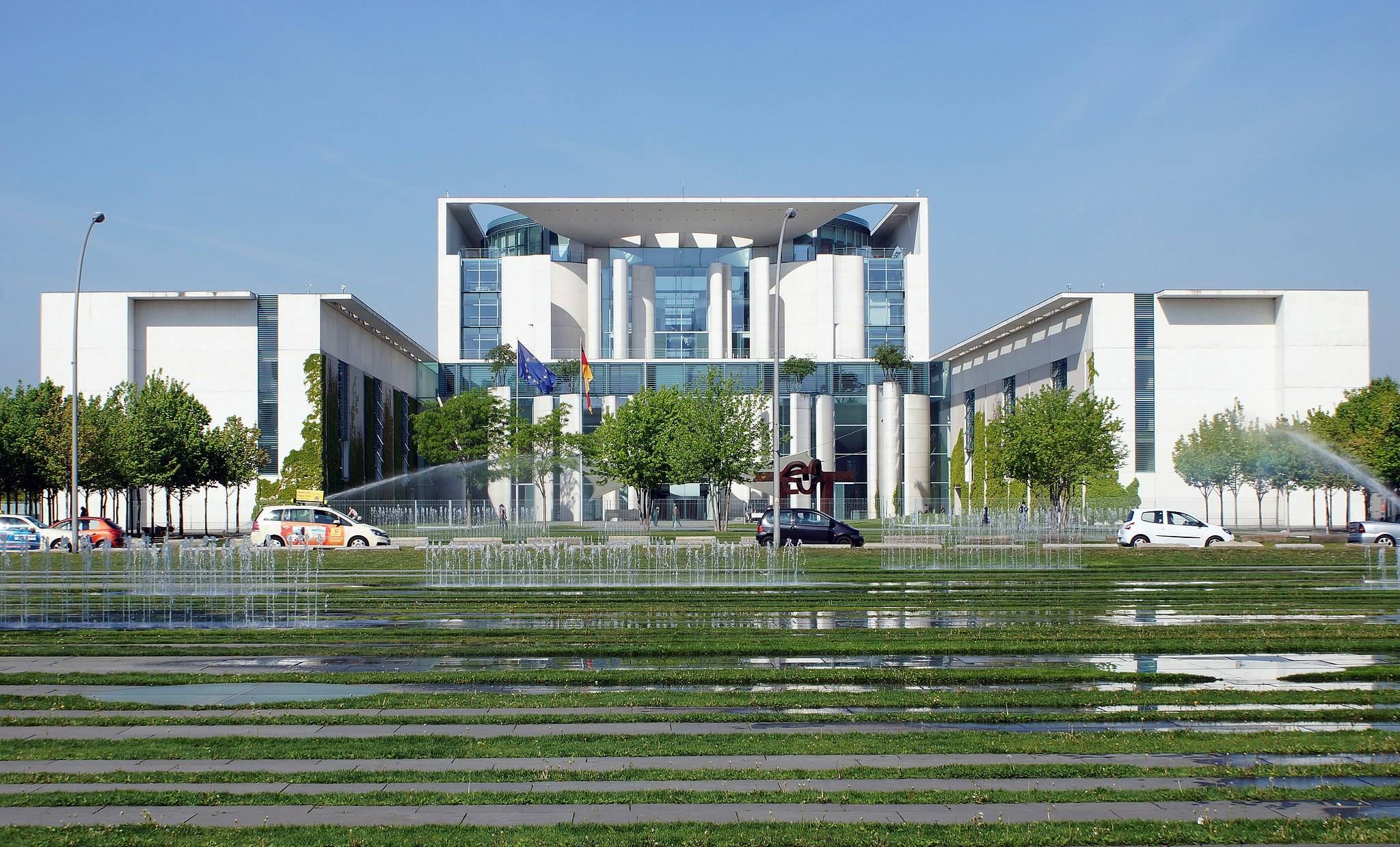 Modern government building facade